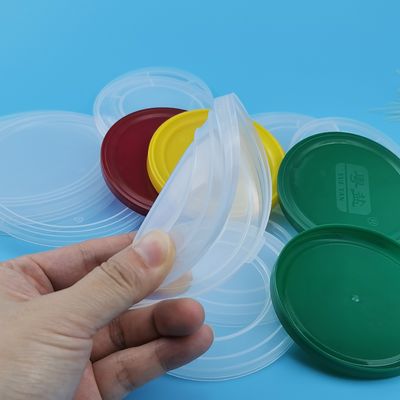 Il chiaro riciclaggio ha impresso i coperchi di plastica del PE riutilizzabile di 73mm