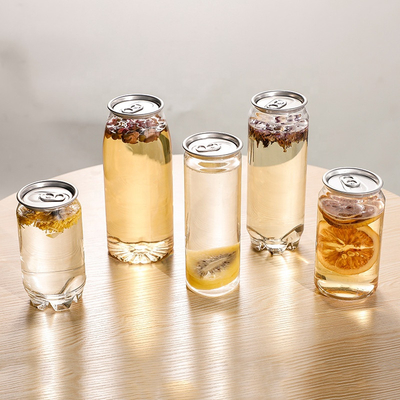 la bibita trasparente dell'ANIMALE DOMESTICO 350ml può svuotare la bevanda di plastica della soda può con il coperchio aperto facile