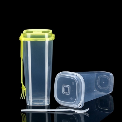 Tazze di plastica eliminabili del quadrato con il logo su ordinazione della tazza di tè della bolla dei coperchi 22oz