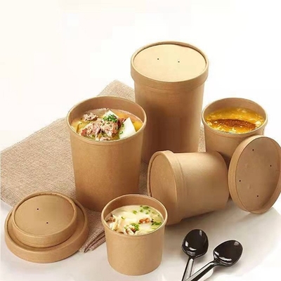 Contenitore di carta della minestra del commestibile con l'imballaggio della minestra della ciotola di minestra del coperchio