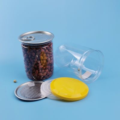 barattoli di plastica dell'alimento della guarnizione di alluminio aperta facile dell'ANIMALE DOMESTICO 0.5l