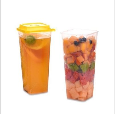 Tazze di plastica della bolla pp del quadrato 24Oz 500ml Boba a parete semplice