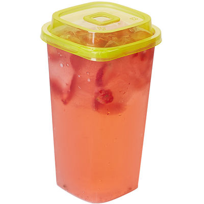 Tazze di plastica della bolla pp del quadrato 24Oz 500ml Boba a parete semplice